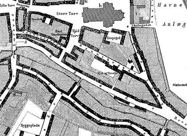 Kortudsnit af Århus 1858